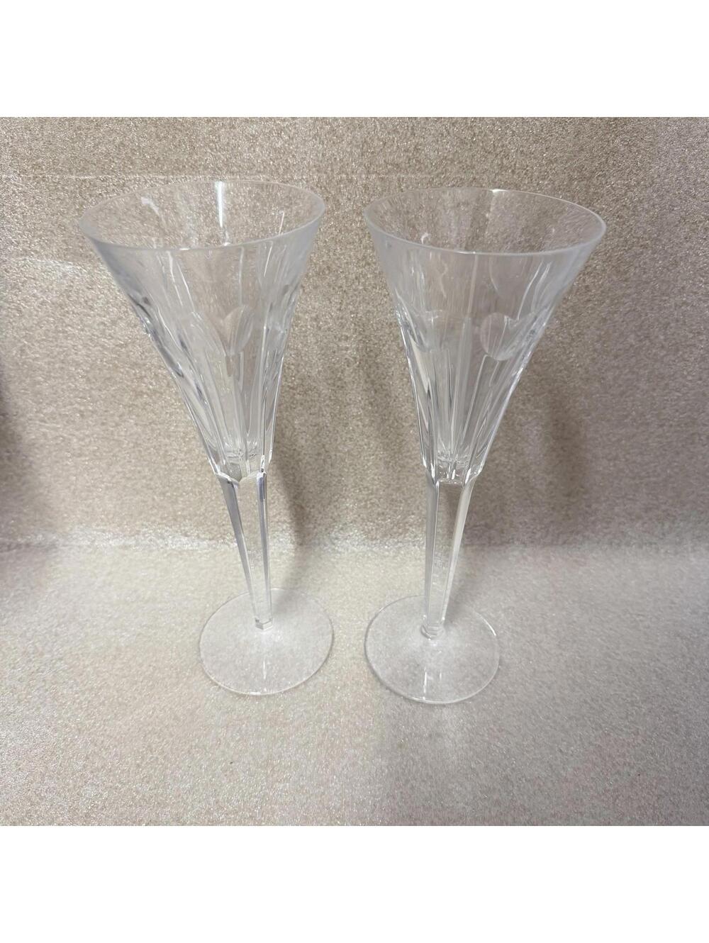 Waterford Millennium “Love” - Toasting Fluted Champagne Glasses 9 1/4”, Set of 2